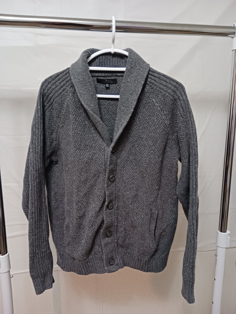 Marc Anthony Gray Shawl Collar Button Cardigan Sweater